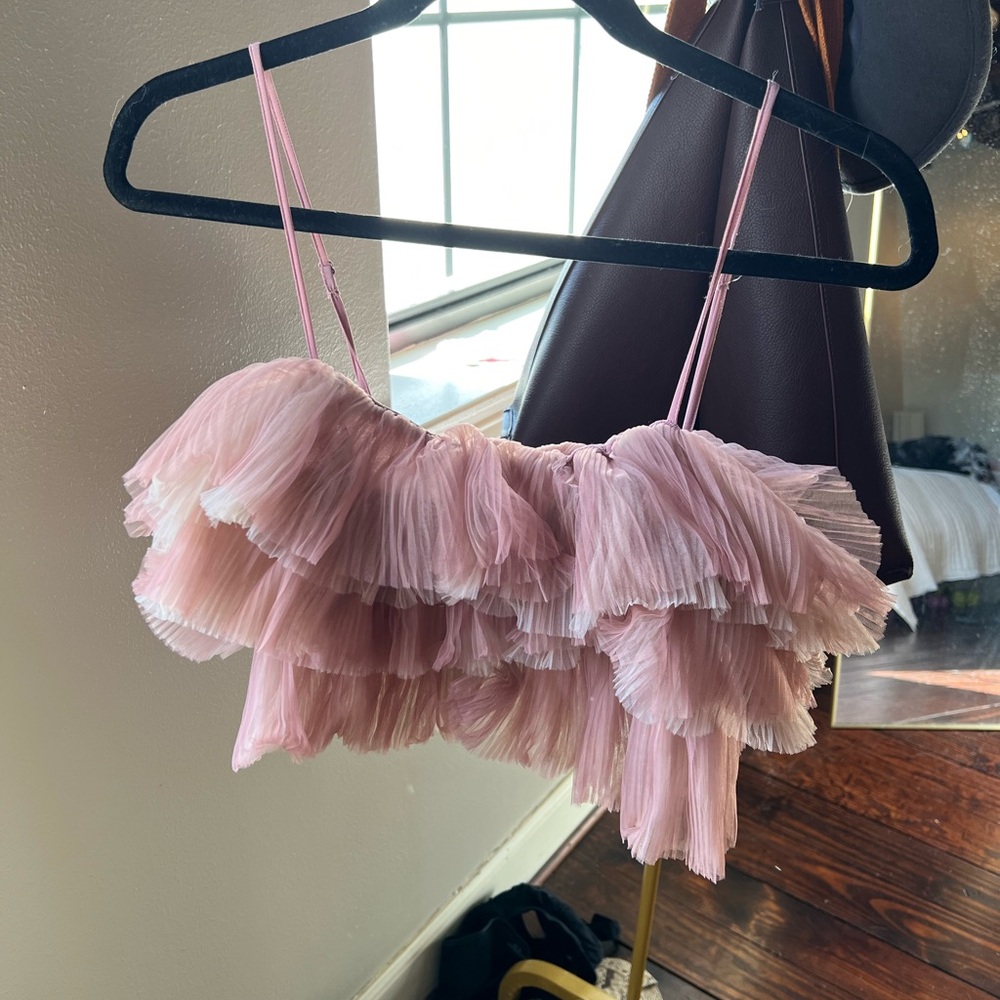 Zara Pink Tulle/mesh Croptop. US SIZE SMALL.